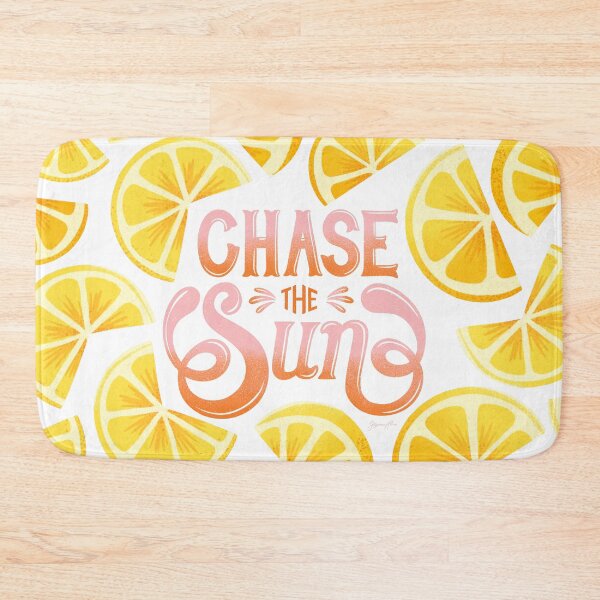 Item preview, Chase the Sun Tropical Lemon Handlettered Quote designed and sold by JasmineAllan.