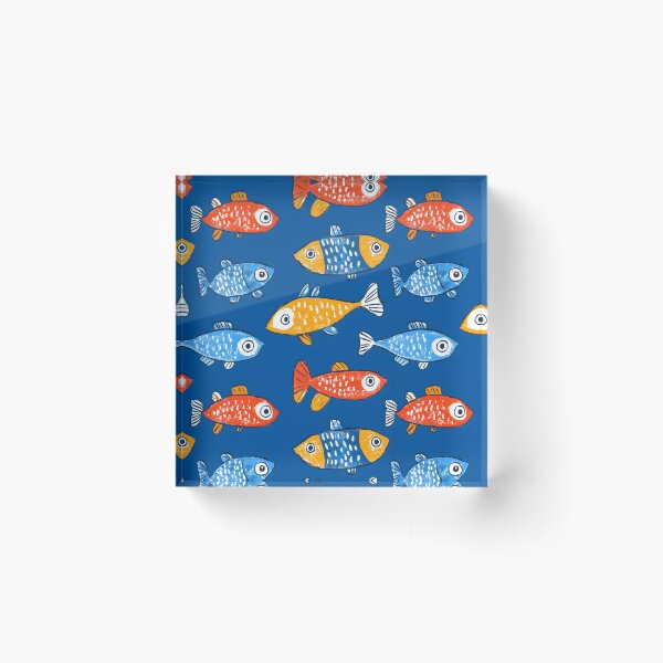 Item preview, Funny Fish Retro Sea Pattern designed and sold by SecretDicer.