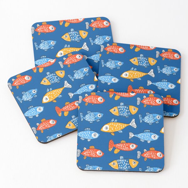 Item preview, Funny Fish Retro Sea Pattern designed and sold by SecretDicer.
