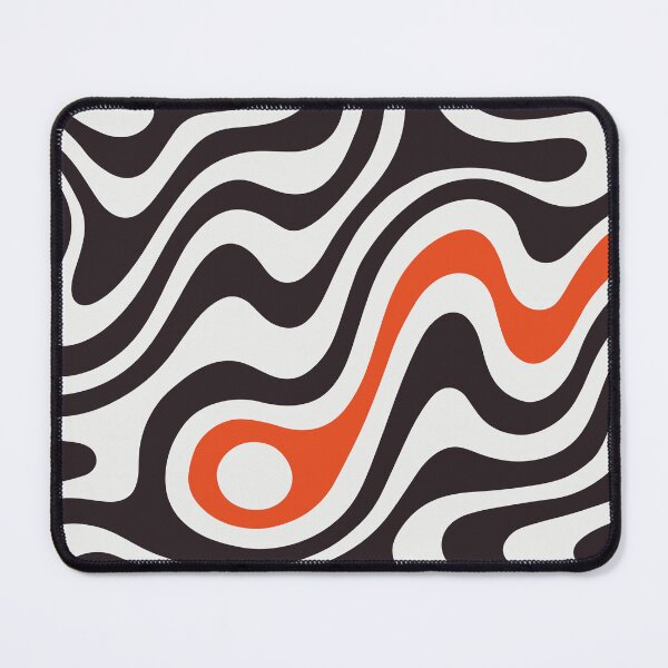 Item preview, Liquid Paint Wave Pattern in Black n White w/ an Orange Streak designed and sold by LOVE, AMY.
