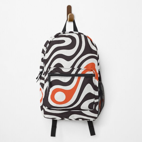 Item preview, Liquid Paint Wave Pattern in Black n White w/ an Orange Streak designed and sold by LOVE, AMY.