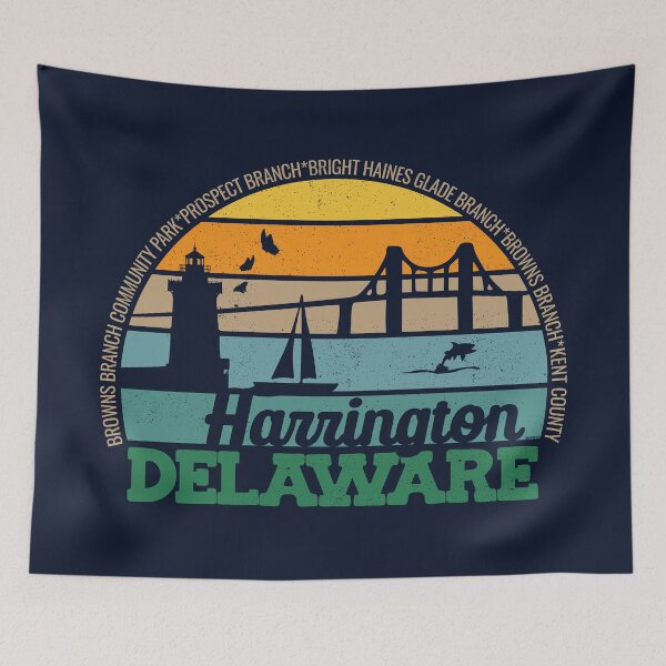Item preview, Harrington Delaware Retro Sunset Local Pride Logo  designed and sold by CRHPOD20.