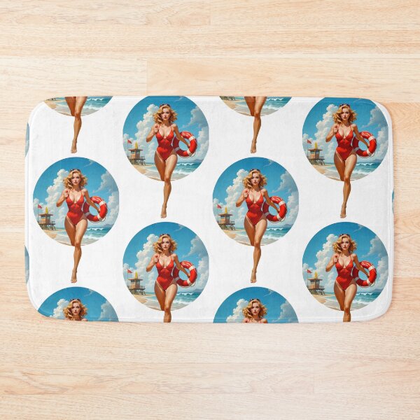 Artikelvorschau, Hay Watch Pinup Girl – Retro Rettungsschwimmer Strandkunst entworfen und verkauft von Lightning-Lace.