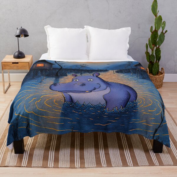 Item preview, Moonlit Hippo designed and sold by Whimsical Hug.