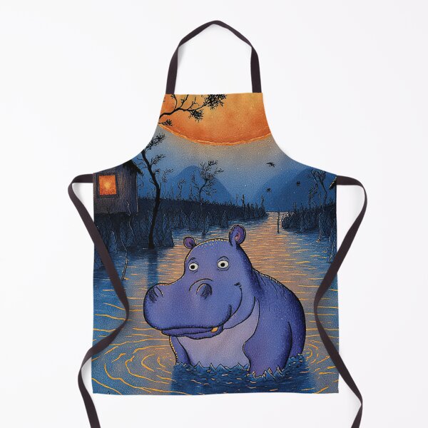 Item preview, Moonlit Hippo designed and sold by Whimsical Hug.