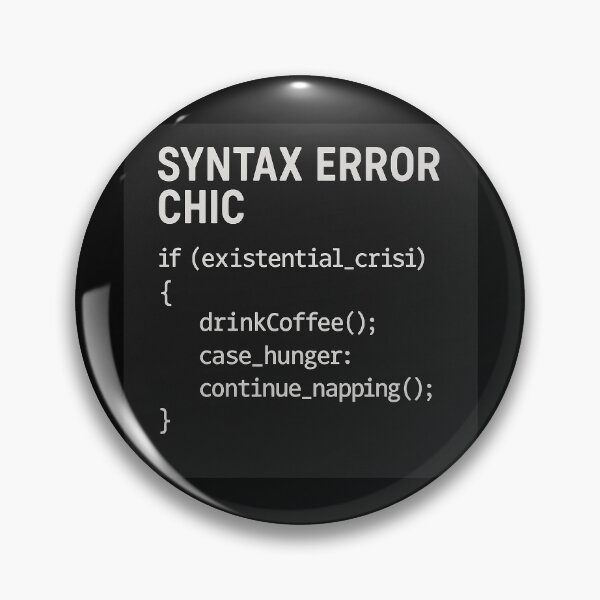 Artikelvorschau, Syntax Error Chic – gefälschter Codeausschnitt entworfen und verkauft von Grand Illusions.