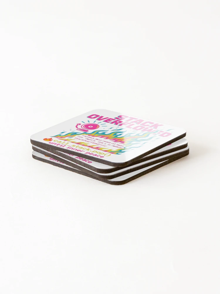 Thumbnail 4 of 5, Coasters (Set of 4), Stack Overflowed – Programmer & Coding Meme Design designed and sold by NeonStack.