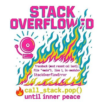 Artwork thumbnail, Stack Overflowed – Programmer & Coding Meme Design by NeonStack