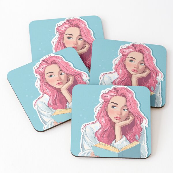 Item preview, Daydream Reader with Pink Hair designed and sold by Chytanka.
