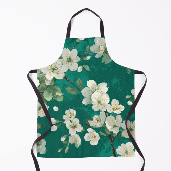 Item preview, Emerald White Cherry Blossom Pattern designed and sold by GrinGalore.