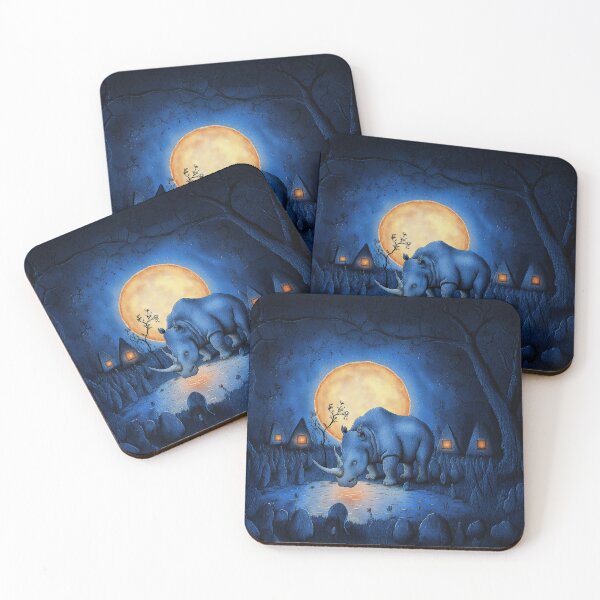Item preview, Moonlit Rhino Reflections designed and sold by Whimsical Hug.
