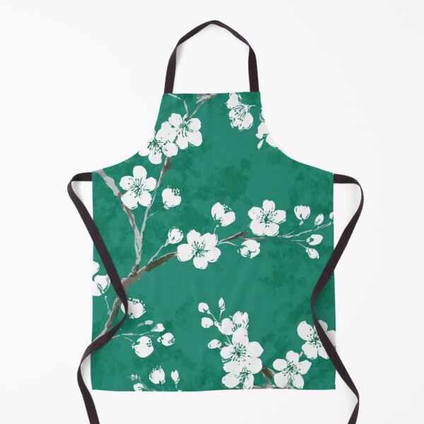 Item preview, Green White Cherry Blossom Pattern designed and sold by GrinGalore.
