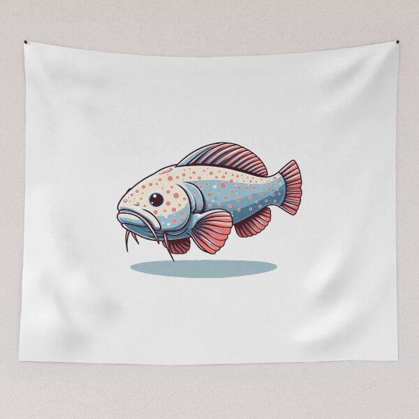 Item preview, Colorful Catfish with Blue and Pink Pattern and Whiskers designed and sold by cave-canvas.