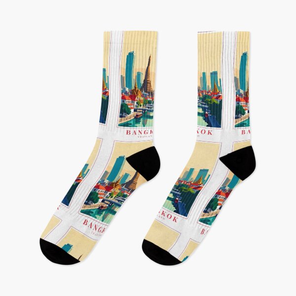 Item preview, Bangkok Thailand Illustration – Urban Pulse & Cultural Splendor designed and sold by MapMyMiles.
