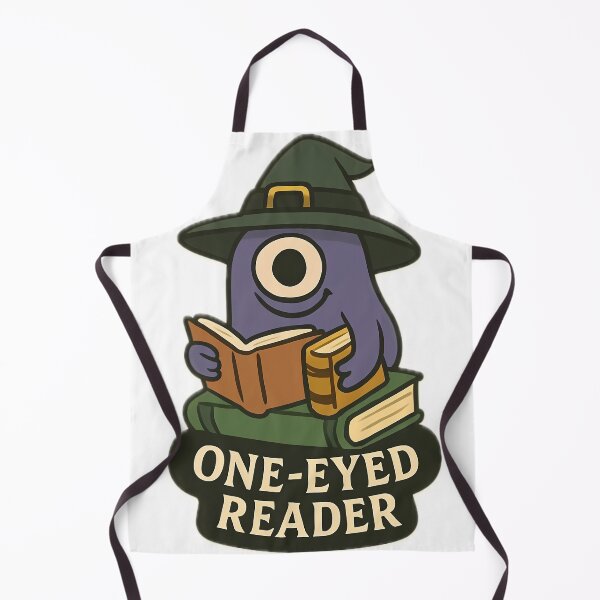 Item preview, Purple Cyclops Monster in Wizard Hat Reading Books – “One-Eyed Reader” designed and sold by Chytanka.