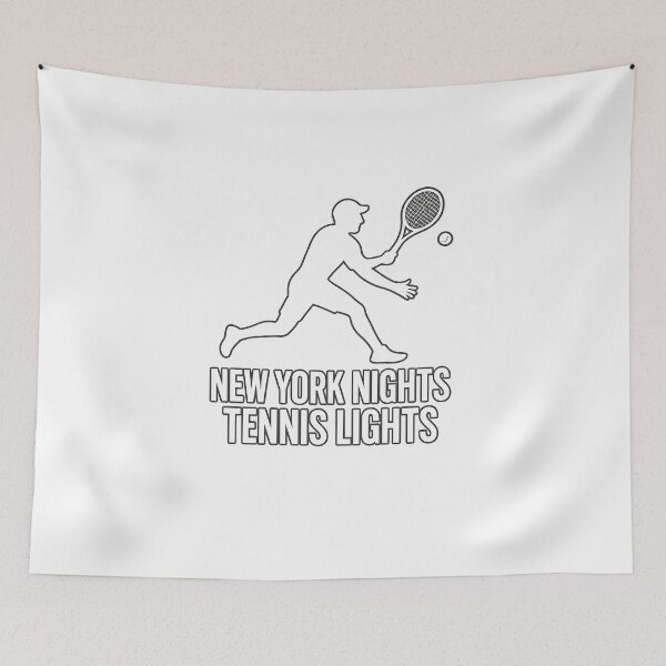 Item preview, US Open Inspired Tennis Shirt – New York Nights Tennis Lights Silhouette Graphic Tee designed and sold by BRAINROTWEAR.