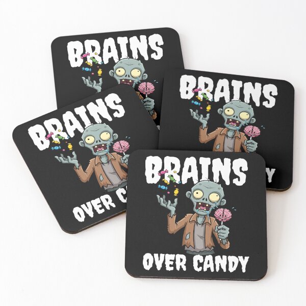 Item preview, BRAINS OVER CANDY - ZOMBIE HALLOWEEN designed and sold by KEF Custom.