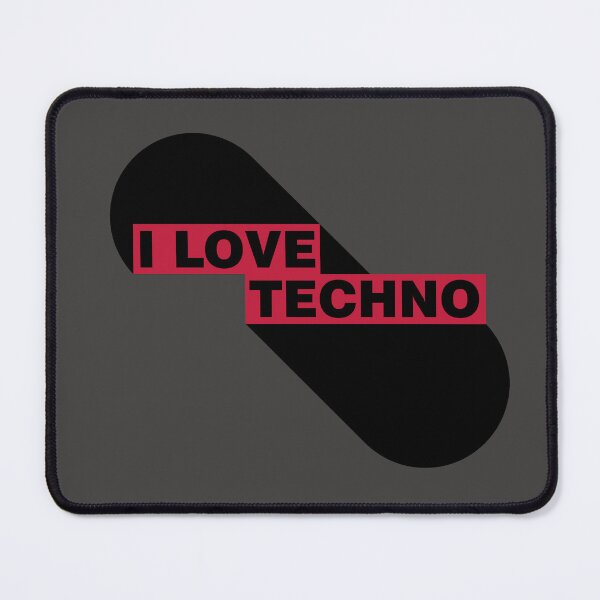 Item preview, I Love Techno Music - Minimalist Design designed and sold by Absyntart.