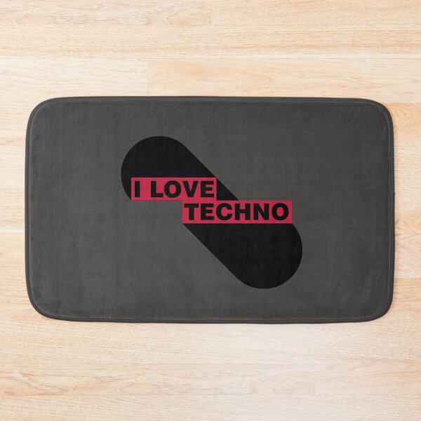 Item preview, I Love Techno Music - Minimalist Design  designed and sold by Absyntart.