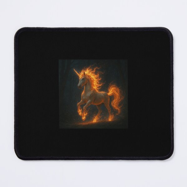 Item preview, Fiery Unicorn Art Print | Galloping Flame Mane & Celestial Magic Decor designed and sold by Custom-Arts-AI.