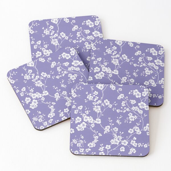 Item preview, Lavender White Cherry Blossom Pattern designed and sold by GrinGalore.