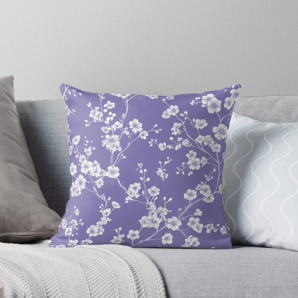 Item preview, Lavender White Cherry Blossom Pattern designed and sold by GrinGalore.