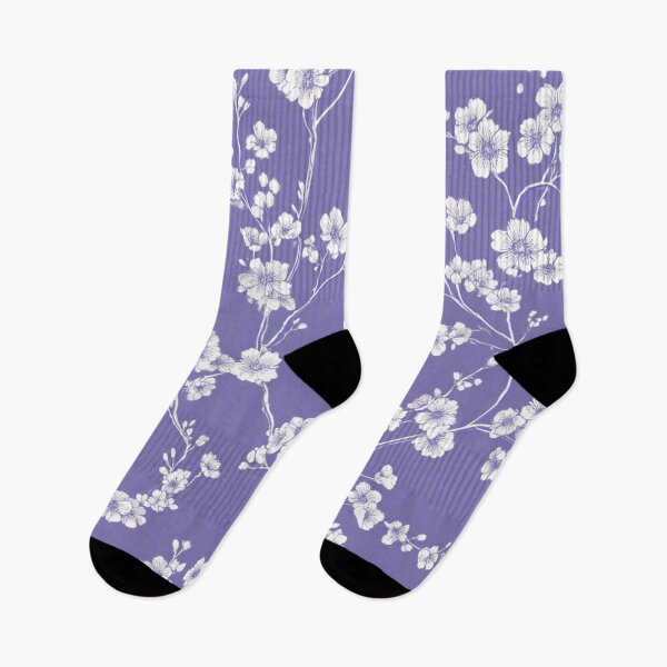 Item preview, Lavender White Cherry Blossom Pattern designed and sold by GrinGalore.