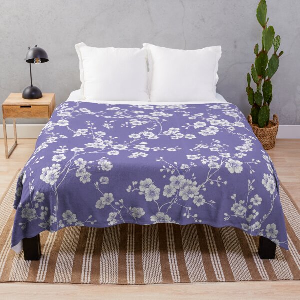 Item preview, Lavender White Cherry Blossom Pattern designed and sold by GrinGalore.