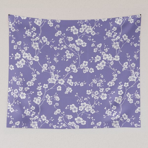Item preview, Lavender White Cherry Blossom Pattern designed and sold by GrinGalore.