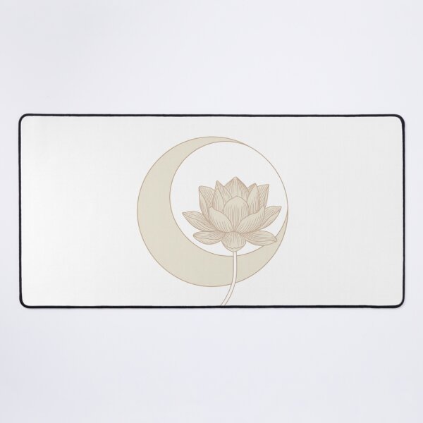 Item preview, Crescent Moon and Lotus Flower – Spiritual Zen Art designed and sold by ArtByYunus.