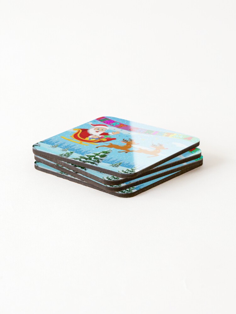 Thumbnail 4 of 5, Coasters (Set of 4), Merry Christmas designed and sold by RJRDesignStore1.