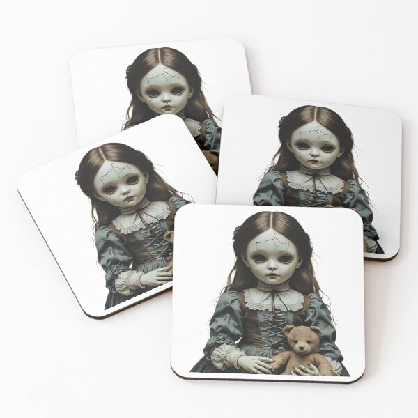 Item preview, Broken Victorian doll with creepy teddy bear designed and sold by StormArte.