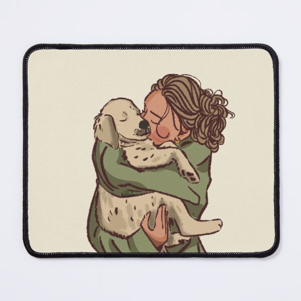 Item preview, A woman in a green shirt holding her dog  designed and sold by Hessah-HA.