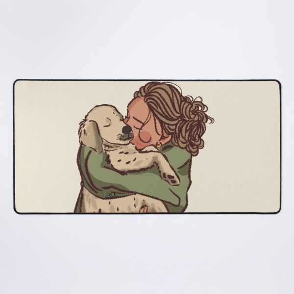 Item preview, A woman in a green shirt holding her dog  designed and sold by Hessah-HA.