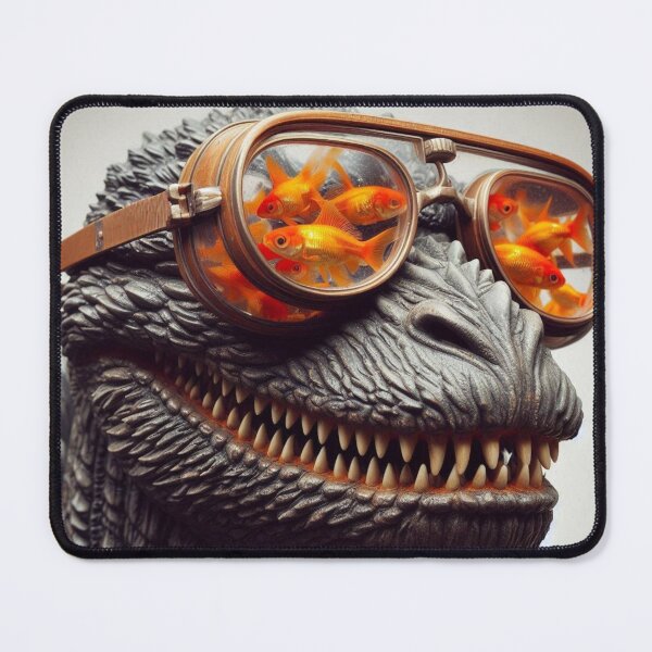Item preview,  "Jurassic Carp-ture: Goldzilla with Shades" designed and sold by Print Fiction.
