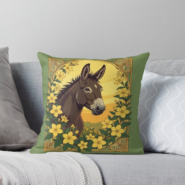 Item preview, Mule Work Animal Surrounded By Yellow Jasmine Flowers designed and sold by taiche.