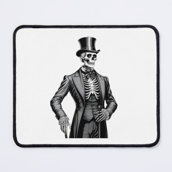 Item preview, Elegant Victorian skeleton with top hat designed and sold by StormArte.