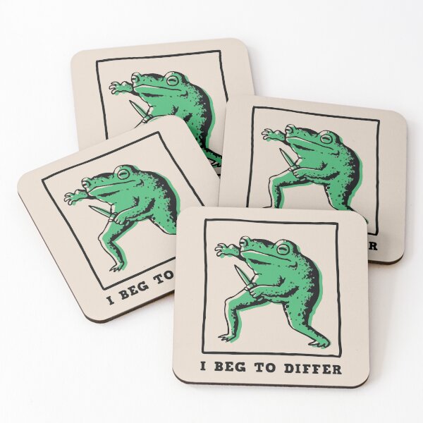 Item preview, Funny Frog with Knife – "I Beg to Differ" Meme designed and sold by BrownHorse90s.