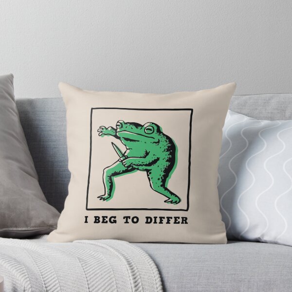 Item preview, Funny Frog with Knife – "I Beg to Differ" Meme designed and sold by BrownHorse90s.