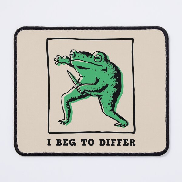 Item preview, Funny Frog with Knife – "I Beg to Differ" Meme designed and sold by BrownHorse90s.