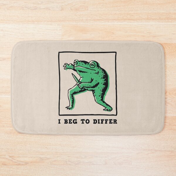 Item preview, Funny Frog with Knife – "I Beg to Differ" Meme designed and sold by BrownHorse90s.
