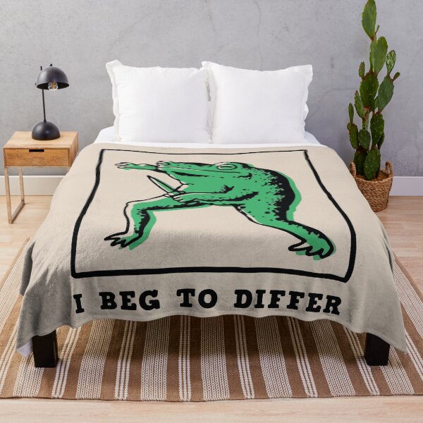 Item preview, Funny Frog with Knife – "I Beg to Differ" Meme designed and sold by BrownHorse90s.