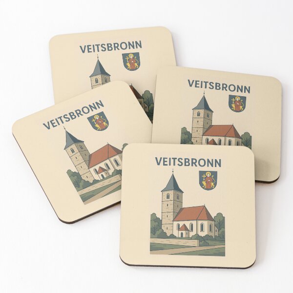 Item preview, Veitsbronn Bavaria Art Print | Vintage St. Vitus Church & Town Crest Decor designed and sold by Custom-Arts-AI.