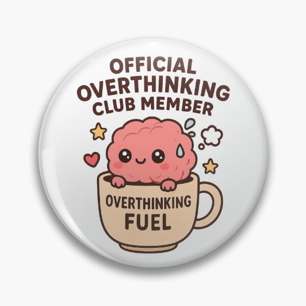 Item preview, Overthinking Club – Funny Kawaii Brain Coffee Design designed and sold by Dream Machine.