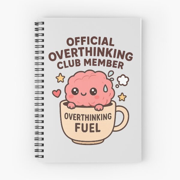 Item preview, Overthinking Club – Funny Kawaii Brain Coffee Design designed and sold by Dream Machine.