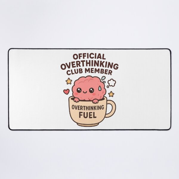 Item preview, Overthinking Club – Funny Kawaii Brain Coffee Design designed and sold by DreamMachine69.