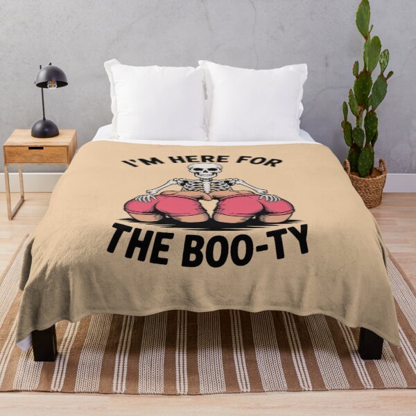 Item preview, I’m Here for the Boo-ty Halloween Skeleton designed and sold by HeadTurningArt.