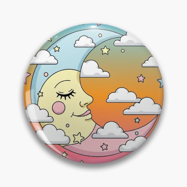 Artikelvorschau, Friedlicher Mond Sticker entworfen und verkauft von TrueSouth.