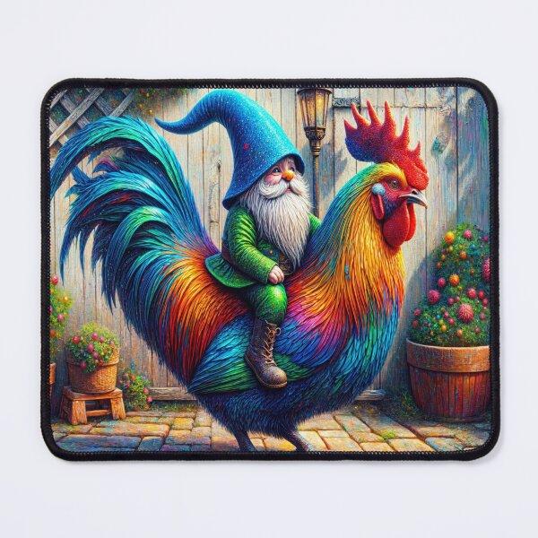 Item preview, Gnome Riding a Rooster designed and sold by M-Y-A-R-T-.