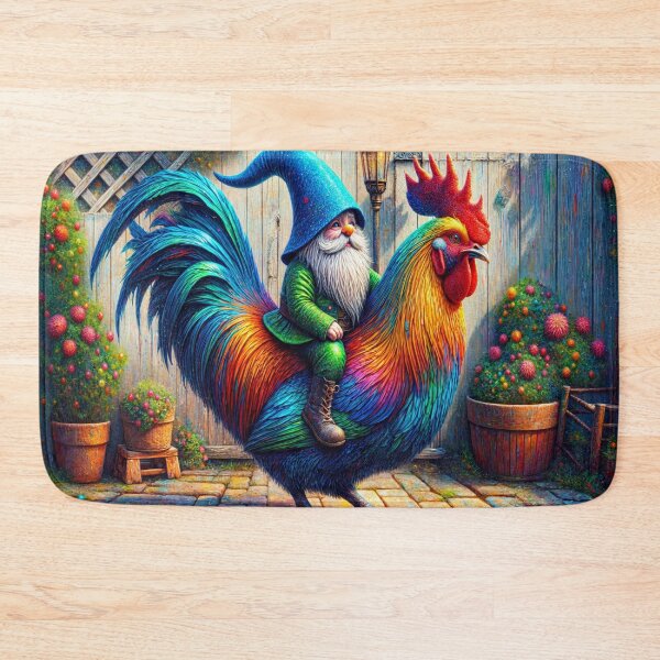 Item preview, Gnome Riding a Rooster designed and sold by M-Y-A-R-T-.